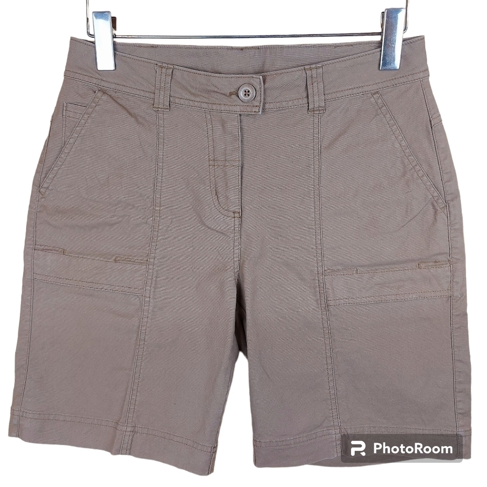 🍄3/50$🍄 WOOLRICH chino cargo women's high rise bermuda shorts size 8 PETITE